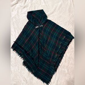Sonoma Multicolor Plaid Poncho with Buckle